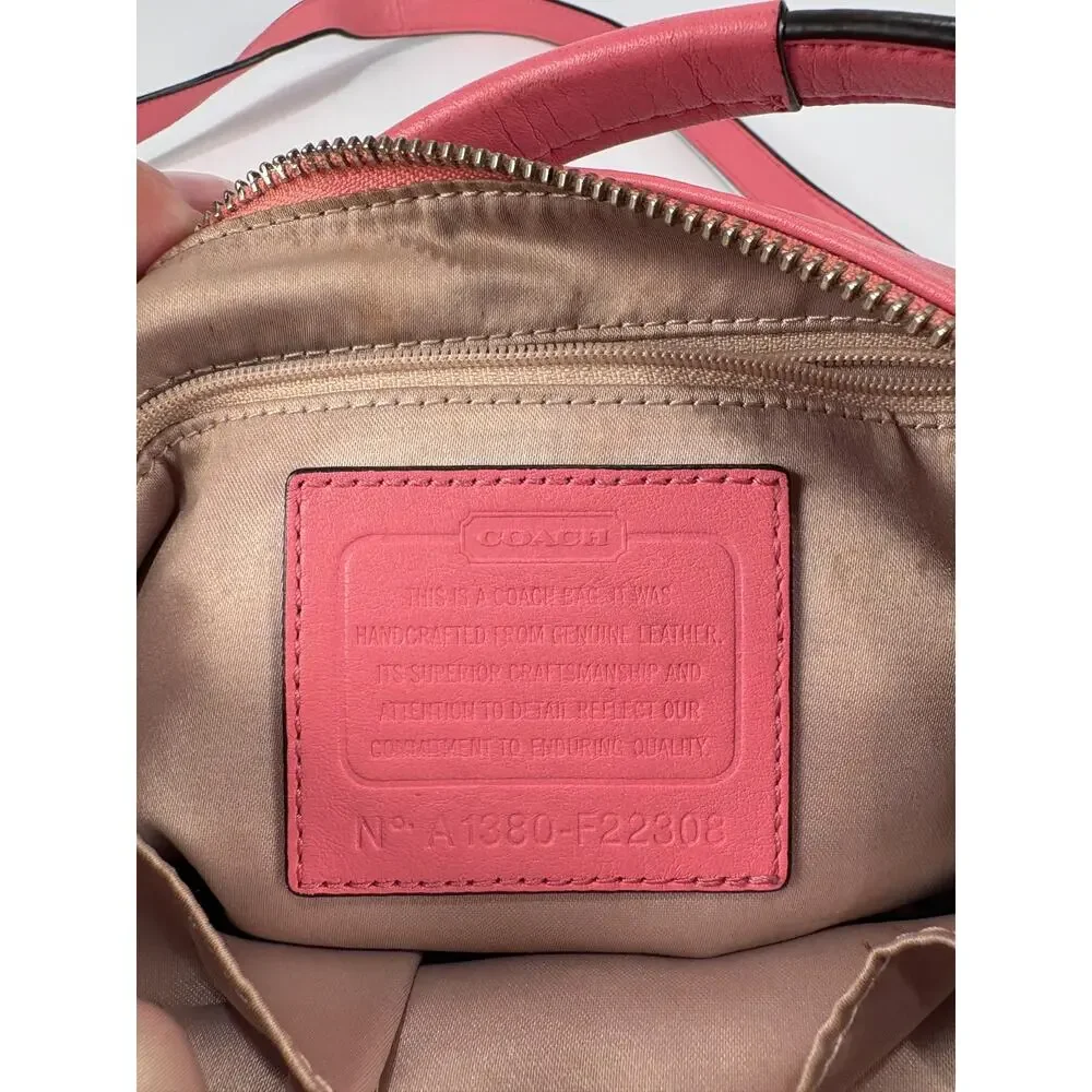 VTG Coach Kristin Leather Crossbody Bag Pink Shoulder Bag Hobo Purse Zip F22308